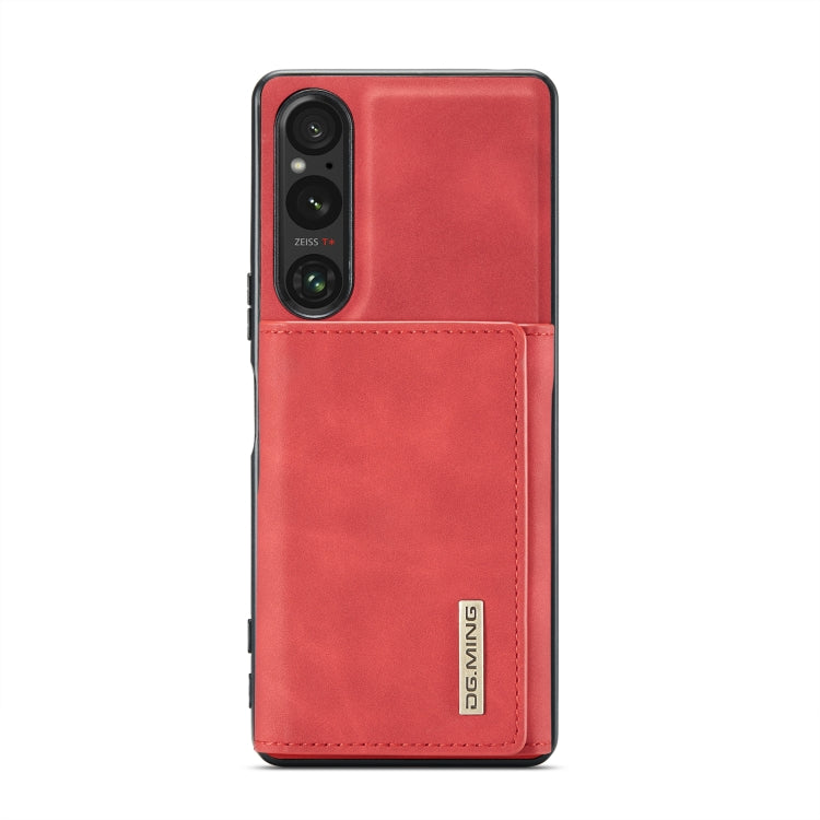 For Sony Xperia 1 V DG.MING M1 Series 3-Fold Multi Card Wallet + Magnetic Phone Case(Red) by DG.MING