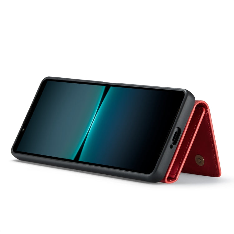 For Sony Xperia 1 V DG.MING M1 Series 3-Fold Multi Card Wallet + Magnetic Phone Case(Red) by DG.MING