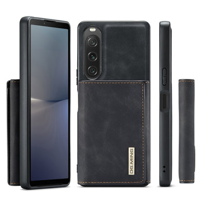 For Sony Xperia 10 V DG.MING M1 Series 3-Fold Multi Card Wallet + Magnetic Phone Case(Black) by DG.MING