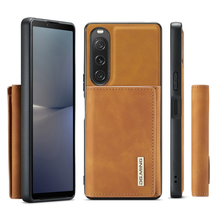 For Sony Xperia 10 V DG.MING M1 Series 3-Fold Multi Card Wallet + Magnetic Phone Case(Brown) by DG.MING