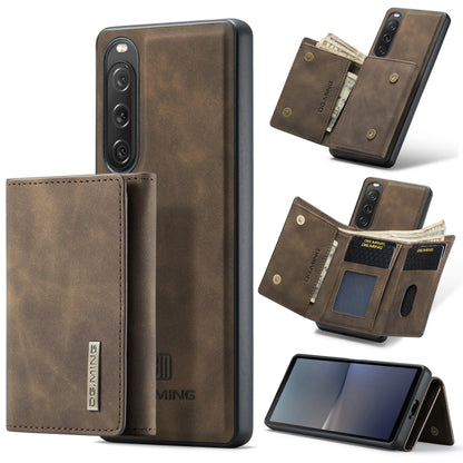 For Sony Xperia 10 V DG.MING M1 Series 3-Fold Multi Card Wallet + Magnetic Phone Case(Coffee) by DG.MING