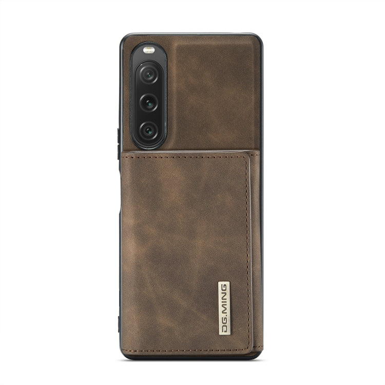 For Sony Xperia 10 V DG.MING M1 Series 3-Fold Multi Card Wallet + Magnetic Phone Case(Coffee) by DG.MING