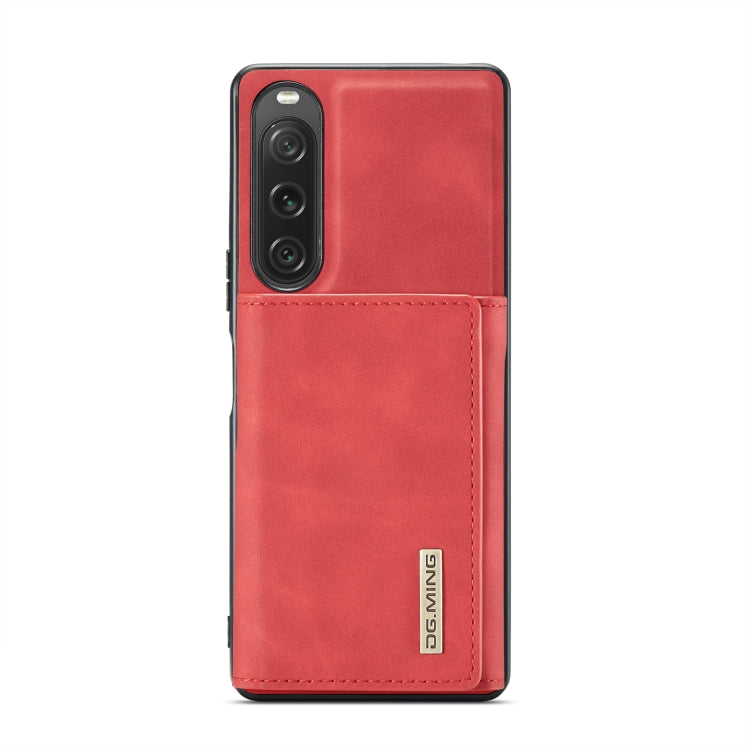 For Sony Xperia 10 V DG.MING M1 Series 3-Fold Multi Card Wallet + Magnetic Phone Case(Red) by DG.MING