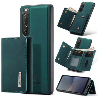 For Sony Xperia 10 V DG.MING M1 Series 3-Fold Multi Card Wallet + Magnetic Phone Case(Green) by DG.MING