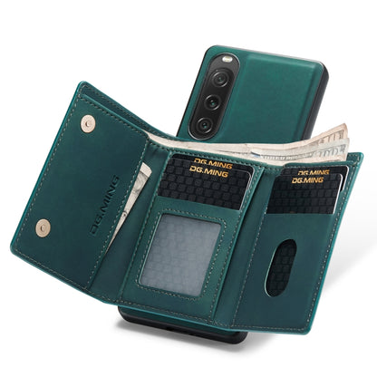 For Sony Xperia 10 V DG.MING M1 Series 3-Fold Multi Card Wallet + Magnetic Phone Case(Green) by DG.MING