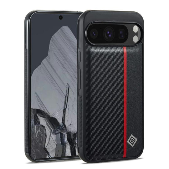 For Google Pixel 10 Pro XL LC.IMEEKE 3 in 1 Carbon Fiber Texture Shockproof Phone Case(Black)