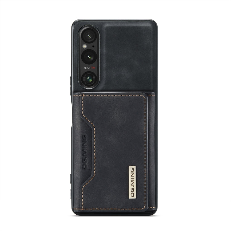 For Sony Xperia 1 V DG.MING M2 Series 3-Fold Multi Card Bag + Magnetic Phone Case(Black) by DG.MING