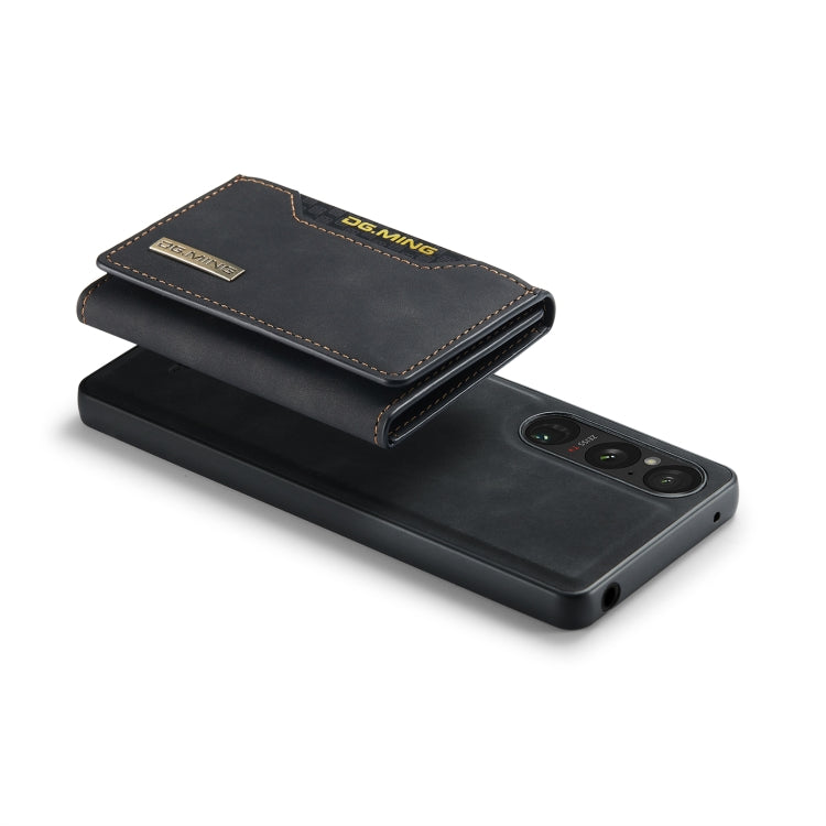 For Sony Xperia 1 V DG.MING M2 Series 3-Fold Multi Card Bag + Magnetic Phone Case(Black) by DG.MING