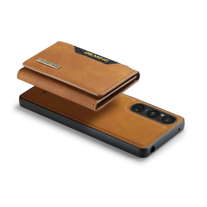 For Sony Xperia 1 V DG.MING M2 Series 3-Fold Multi Card Bag + Magnetic Phone Case(Brown) by DG.MING
