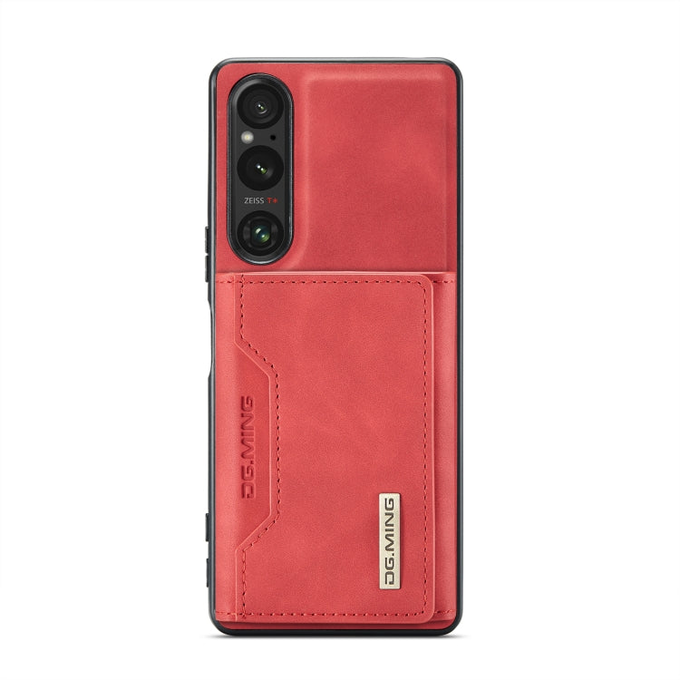 For Sony Xperia 1 V DG.MING M2 Series 3-Fold Multi Card Bag + Magnetic Phone Case(Red) by DG.MING