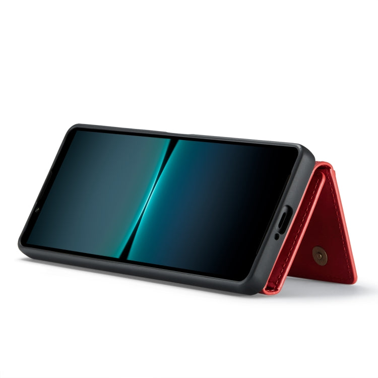 For Sony Xperia 1 V DG.MING M2 Series 3-Fold Multi Card Bag + Magnetic Phone Case(Red) by DG.MING