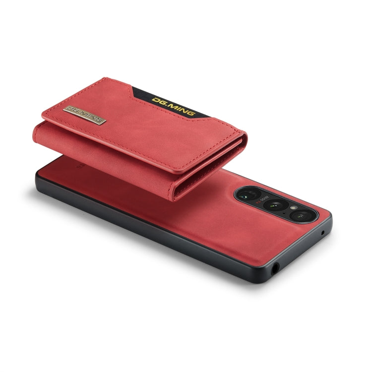 For Sony Xperia 1 V DG.MING M2 Series 3-Fold Multi Card Bag + Magnetic Phone Case(Red) by DG.MING