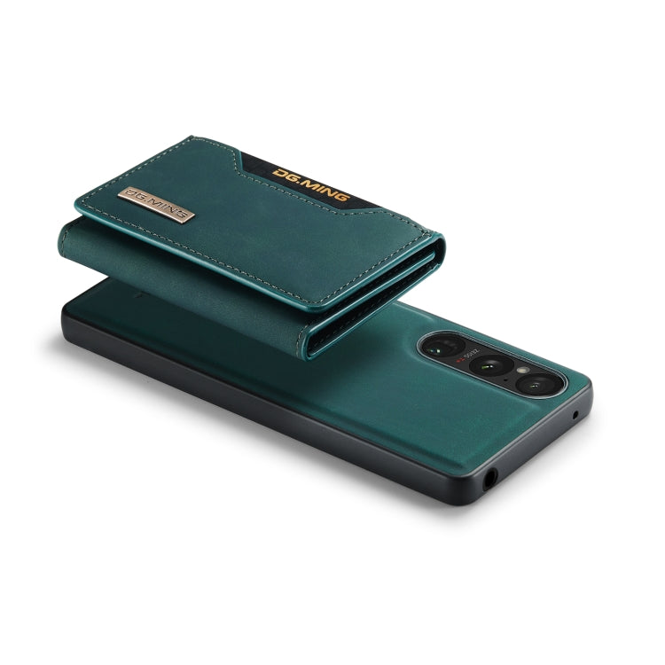 For Sony Xperia 1 V DG.MING M2 Series 3-Fold Multi Card Bag + Magnetic Phone Case(Green) by DG.MING