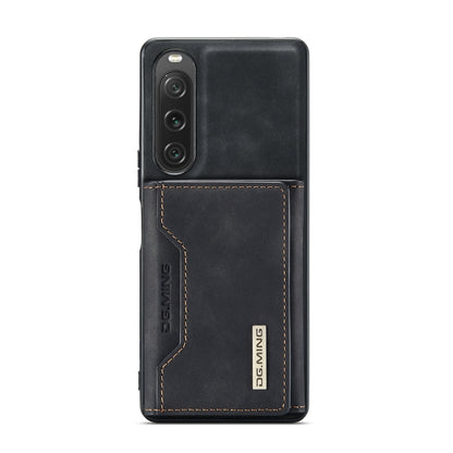 For Sony Xperia 10 V DG.MING M2 Series 3-Fold Multi Card Bag + Magnetic Phone Case(Black) by DG.MING