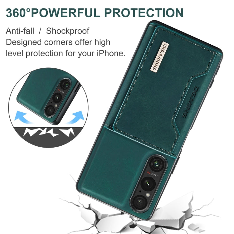 For Sony Xperia 1 VI DG.MING M2 Series 3-Fold Multi Card Bag + Magnetic Phone Case(Green) by DG.MING