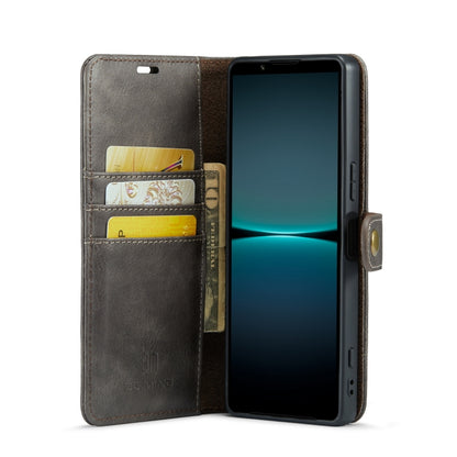 For Sony Xperia 1 V DG.MING Crazy Horse Texture Detachable Magnetic Leather Phone Case(Grey) by DG.MING