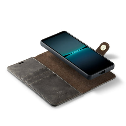For Sony Xperia 1 V DG.MING Crazy Horse Texture Detachable Magnetic Leather Phone Case(Grey) by DG.MING