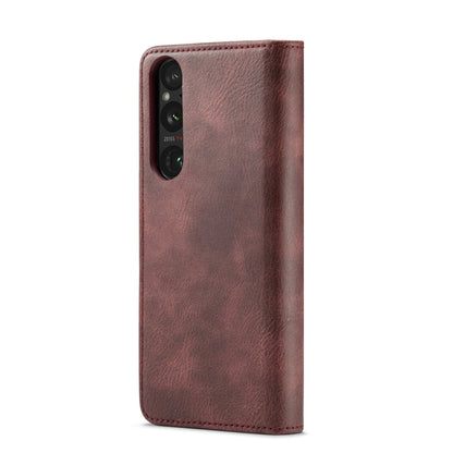 For Sony Xperia 1 V DG.MING Crazy Horse Texture Detachable Magnetic Leather Phone Case(Red) by DG.MING