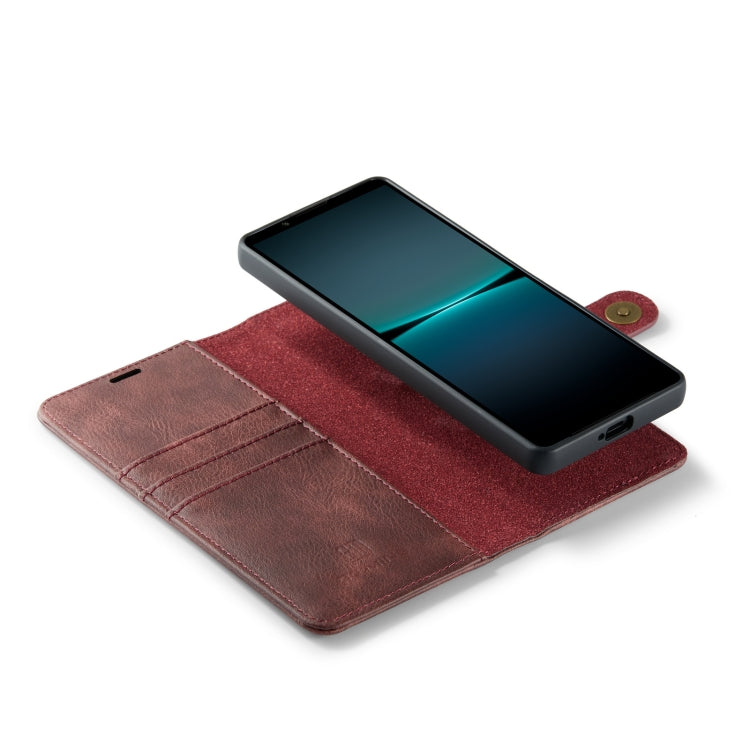 For Sony Xperia 1 V DG.MING Crazy Horse Texture Detachable Magnetic Leather Phone Case(Red) by DG.MING