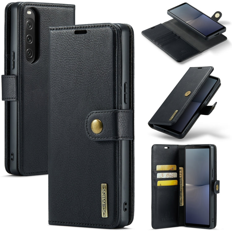 For Sony Xperia 10 V DG.MING Crazy Horse Texture Detachable Magnetic Leather Phone Case(Black) by DG.MING