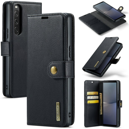 For Sony Xperia 10 V DG.MING Crazy Horse Texture Detachable Magnetic Leather Phone Case(Black) by DG.MING