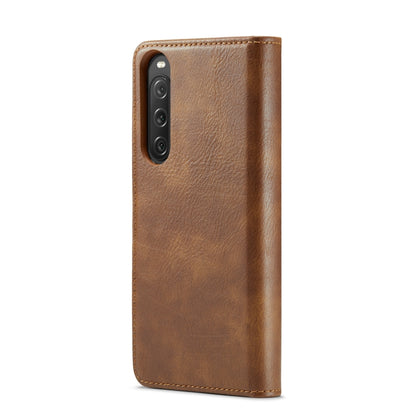 For Sony Xperia 10 V DG.MING Crazy Horse Texture Detachable Magnetic Leather Phone Case(Brown) by DG.MING