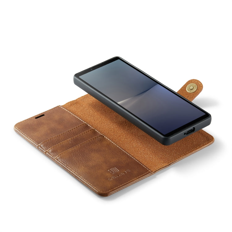 For Sony Xperia 10 V DG.MING Crazy Horse Texture Detachable Magnetic Leather Phone Case(Brown) by DG.MING