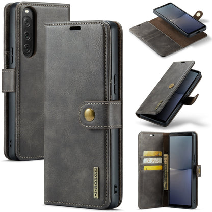 For Sony Xperia 10 V DG.MING Crazy Horse Texture Detachable Magnetic Leather Phone Case(Grey) by DG.MING