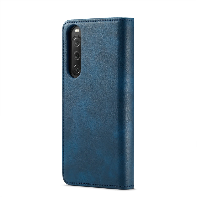 For Sony Xperia 10 V DG.MING Crazy Horse Texture Detachable Magnetic Leather Phone Case(Blue) by DG.MING