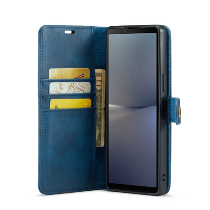 For Sony Xperia 10 V DG.MING Crazy Horse Texture Detachable Magnetic Leather Phone Case(Blue) by DG.MING