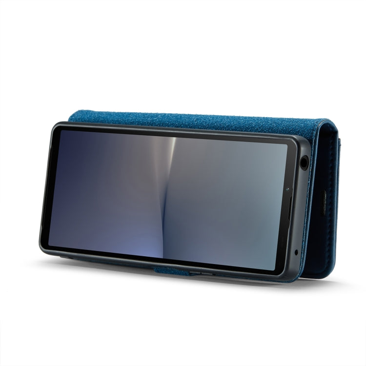 For Sony Xperia 10 V DG.MING Crazy Horse Texture Detachable Magnetic Leather Phone Case(Blue) by DG.MING