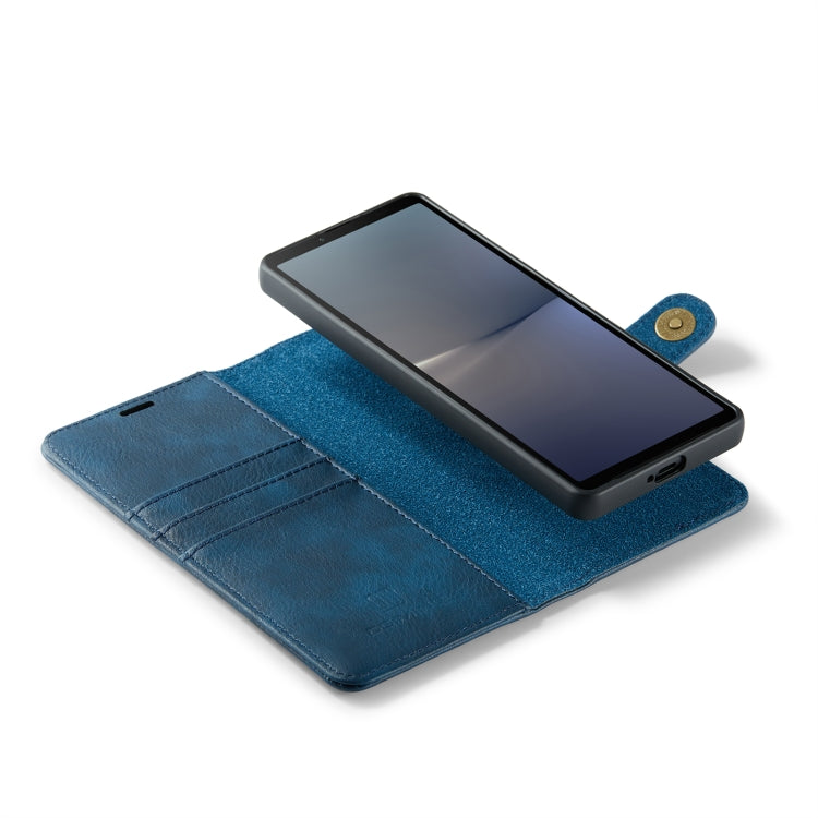 For Sony Xperia 10 V DG.MING Crazy Horse Texture Detachable Magnetic Leather Phone Case(Blue) by DG.MING
