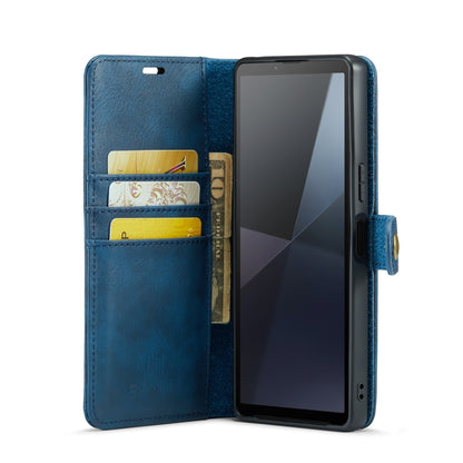 For Sony Xperia 10 VI DG.MING Crazy Horse Texture Detachable Magnetic Leather Phone Case(Blue) by DG.MING