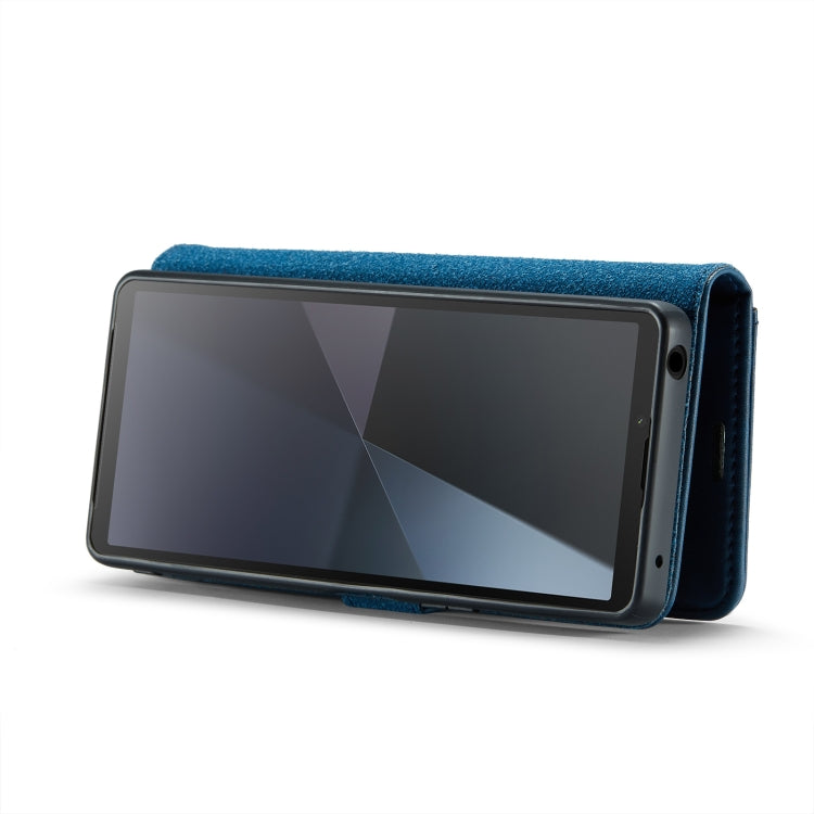 For Sony Xperia 10 VI DG.MING Crazy Horse Texture Detachable Magnetic Leather Phone Case(Blue) by DG.MING