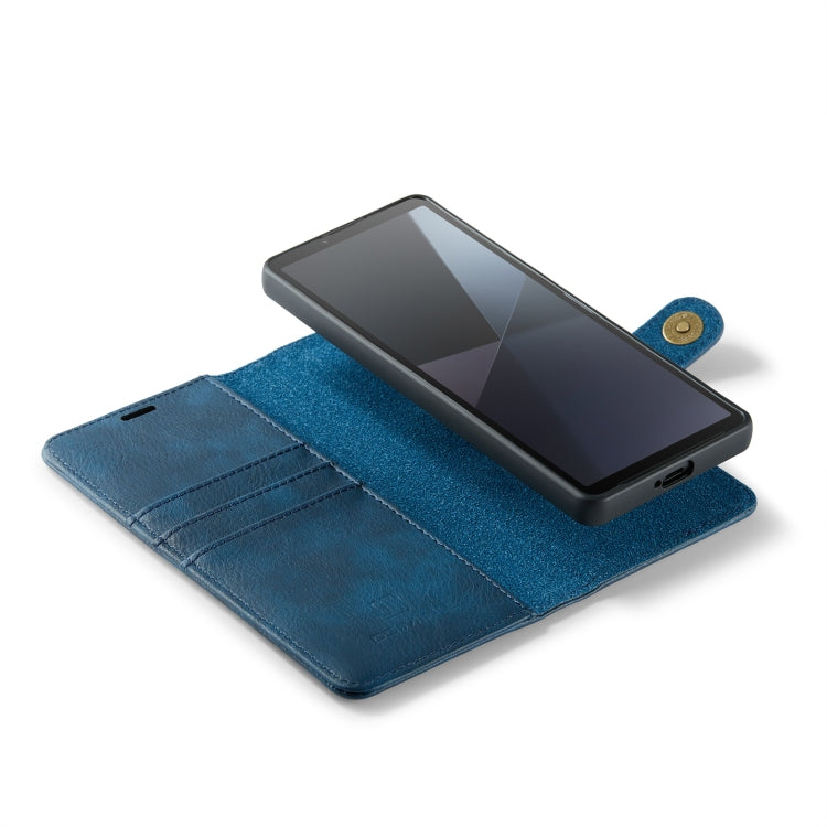 For Sony Xperia 10 VI DG.MING Crazy Horse Texture Detachable Magnetic Leather Phone Case(Blue) by DG.MING