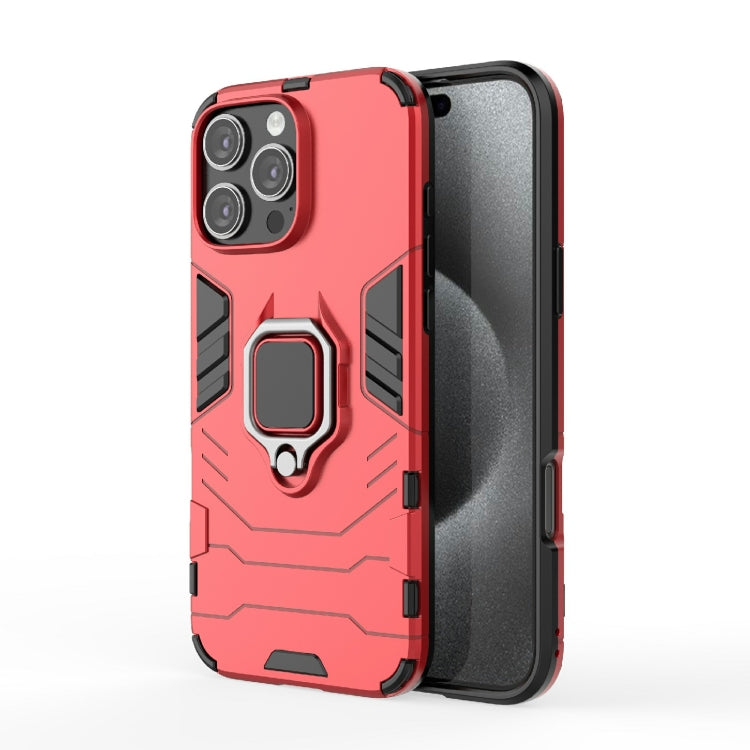 For iPhone 16 Pro Max Shockproof PC + TPU Holder Phone Case(Red) by buy2fix