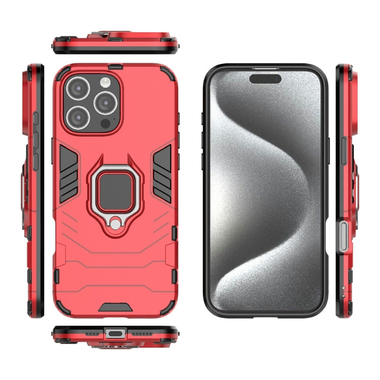 For iPhone 16 Pro Max Shockproof PC + TPU Holder Phone Case(Red) by buy2fix