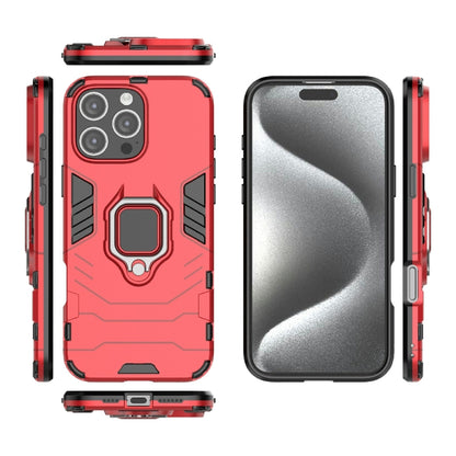 For iPhone 16 Pro Max Shockproof PC + TPU Holder Phone Case(Red) by buy2fix