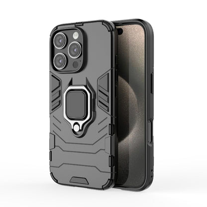 For iPhone 16 Pro Shockproof PC + TPU Holder Phone Case(Black) by buy2fix