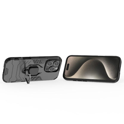 For iPhone 16 Pro Shockproof PC + TPU Holder Phone Case(Black) by buy2fix