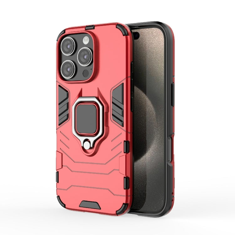 For iPhone 16 Pro Shockproof PC + TPU Holder Phone Case(Red) by buy2fix