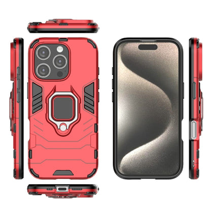 For iPhone 16 Pro Shockproof PC + TPU Holder Phone Case(Red) by buy2fix
