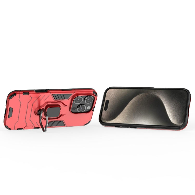 For iPhone 16 Pro Shockproof PC + TPU Holder Phone Case(Red) by buy2fix