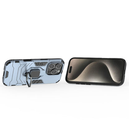 For iPhone 16 Pro Shockproof PC + TPU Holder Phone Case(Navy Blue) by buy2fix