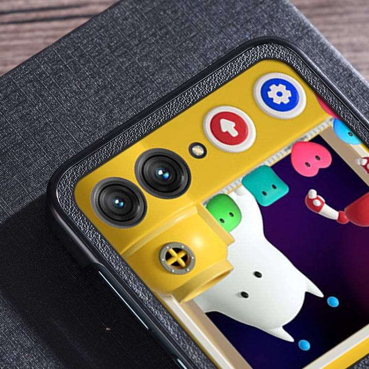 For Motorola Razr 50 Three-stage Folding Leather Texture Phone Case(Silver) by buy2fix