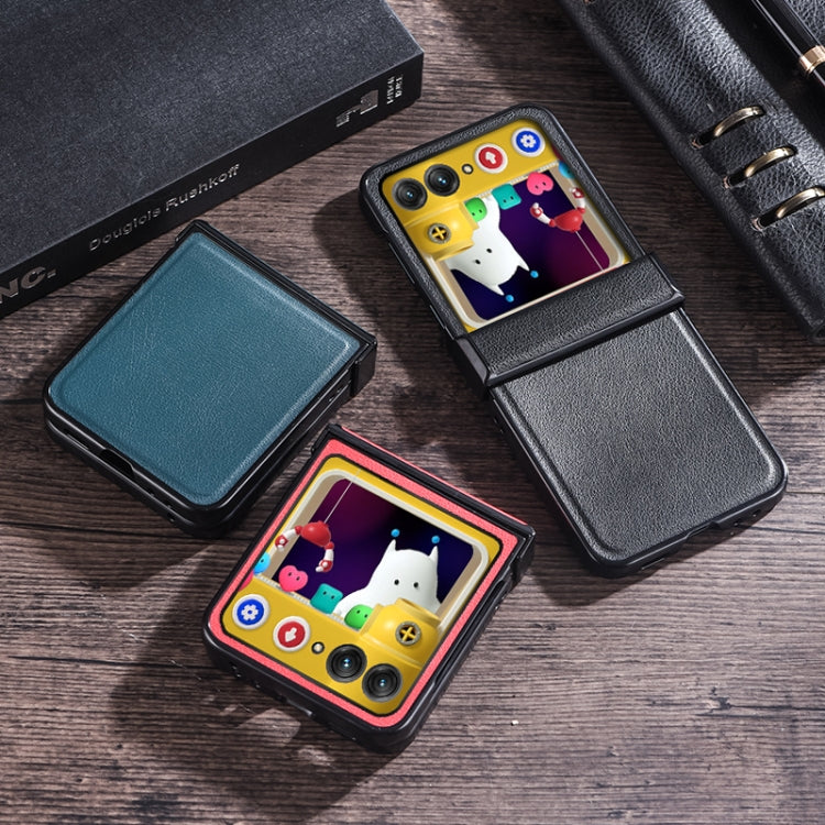 For Motorola Razr 40 Ultra Three-stage Folding Leather Texture Phone Case(Black) by buy2fix