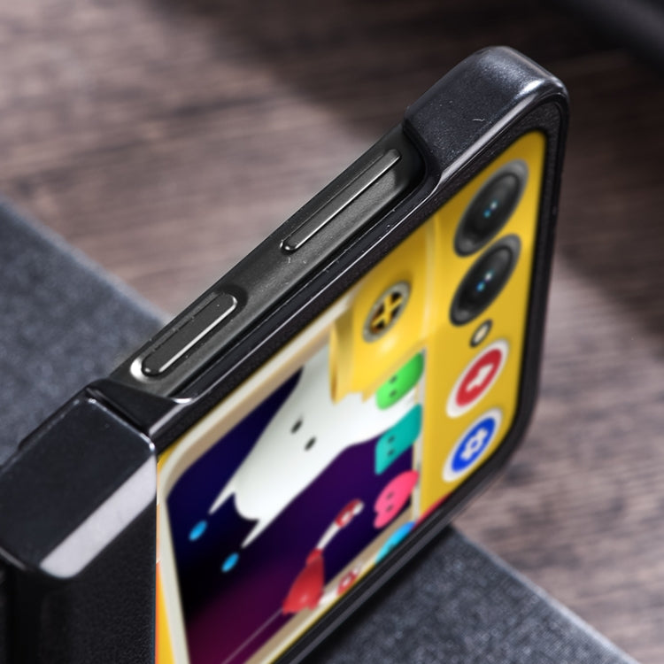 For Motorola Razr 40 Ultra Three-stage Folding Leather Texture Phone Case(Black) by buy2fix