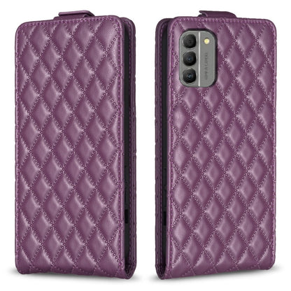 For Nokia G310 Diamond Lattice Vertical Flip Leather Phone Case(Dark Purple) by buy2fix