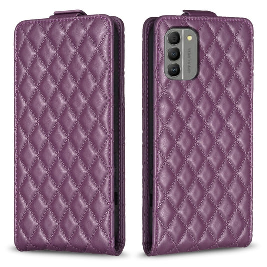 For Nokia G310 Diamond Lattice Vertical Flip Leather Phone Case(Dark Purple) by buy2fix