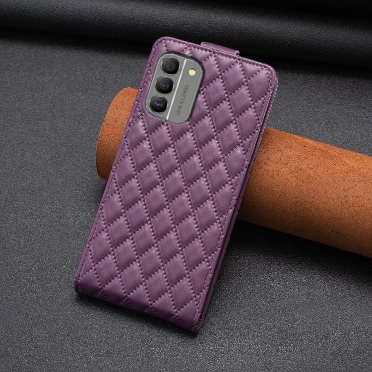 For Nokia G310 Diamond Lattice Vertical Flip Leather Phone Case(Dark Purple) by buy2fix